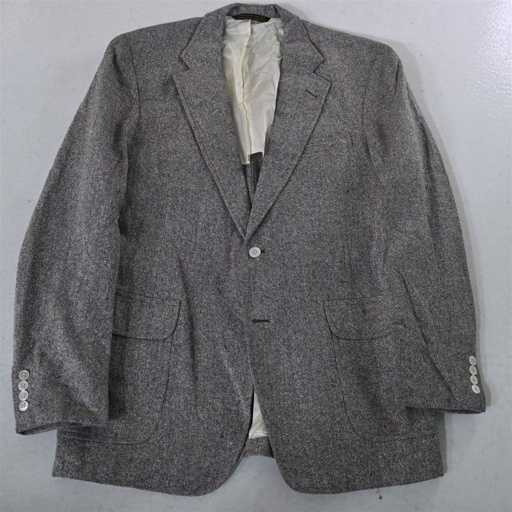 Vtg Majer 40R Gray Fleck Tweed Mens Blazer Suit Jacket Sport Coat‎